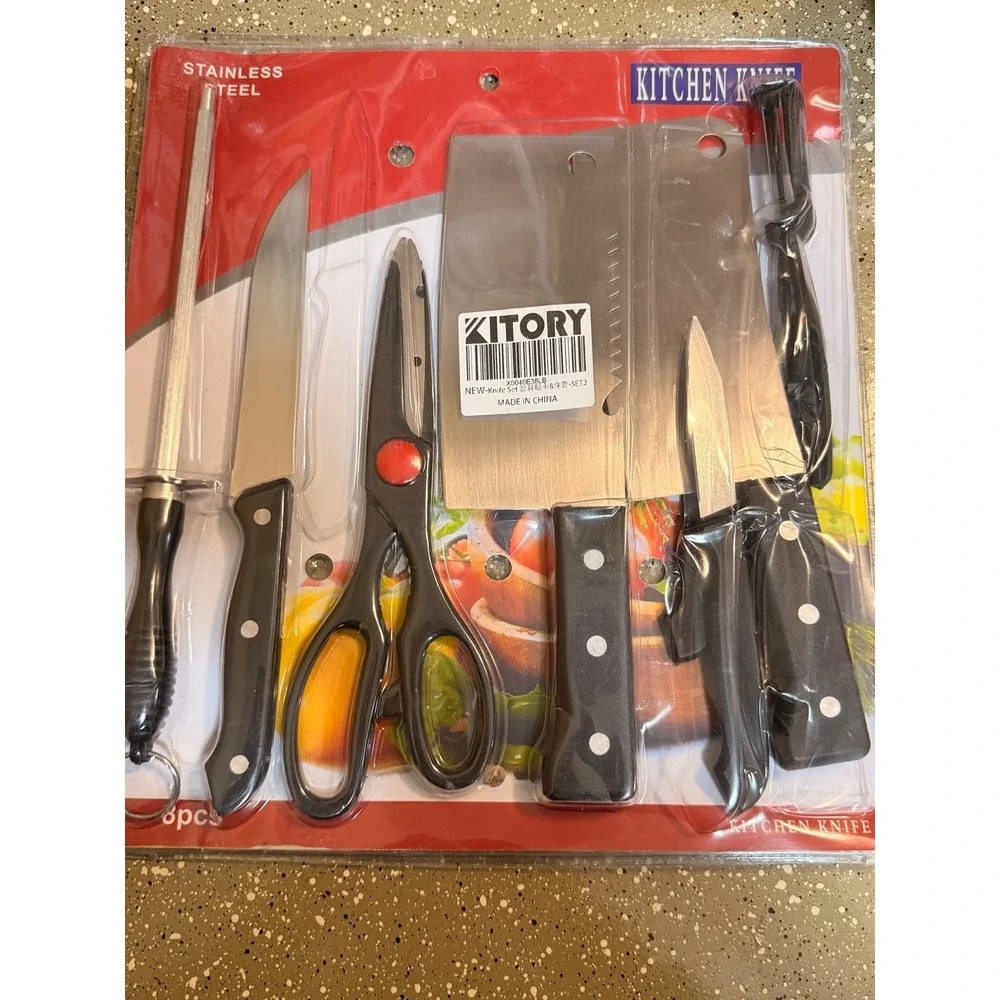 Kitchen Knife Set Stainless Steel 7 Piece Chef Knife Set With Shears Peeler